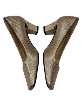 J.Renee Mary-LPTPE Taupe Lizard Print Womens 7.5 Square Toe 2 1/2”Heels